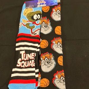 Looney Toons Space Jam Socks NWT Marvin Martian Taz Tasmanian Devil Warner 6-12